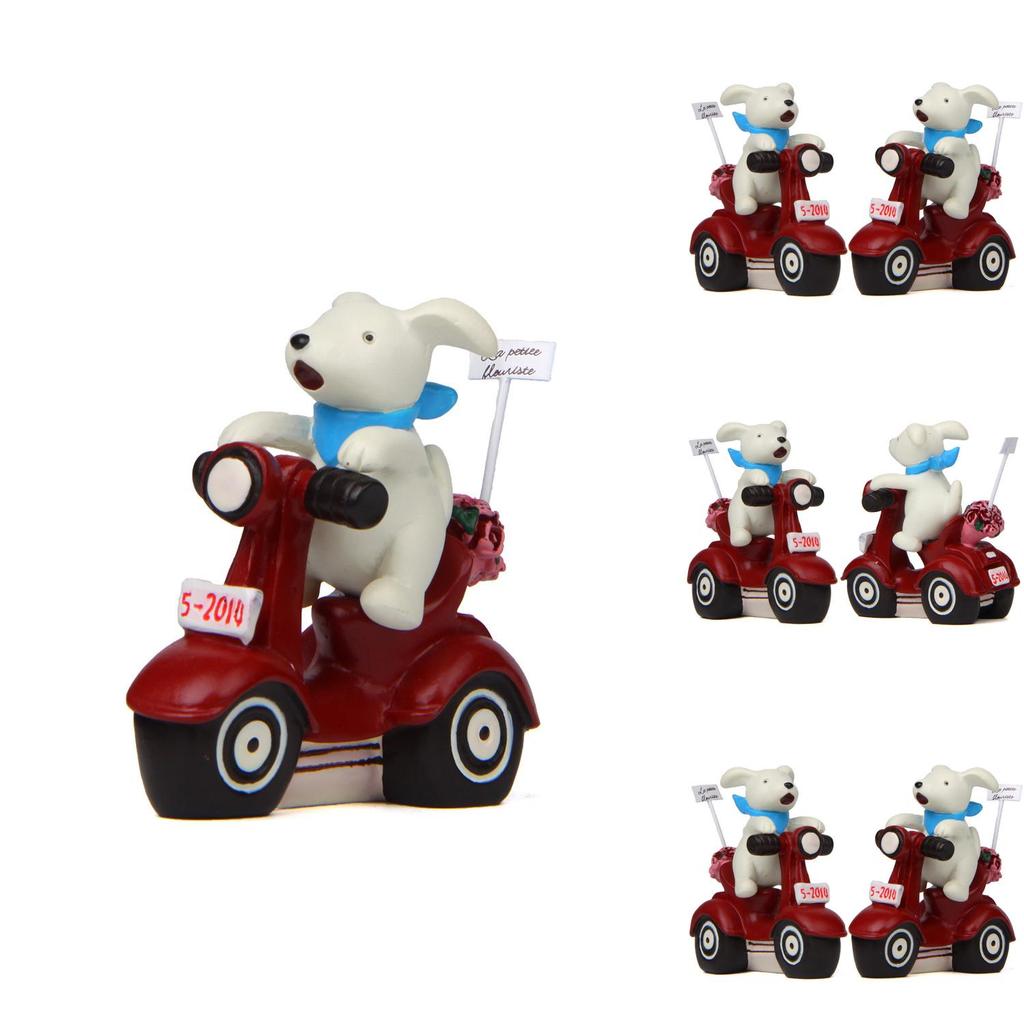 Dog Small Resin Motorcycle Plant Holder Garden Decor For Indoor Plants Gift And