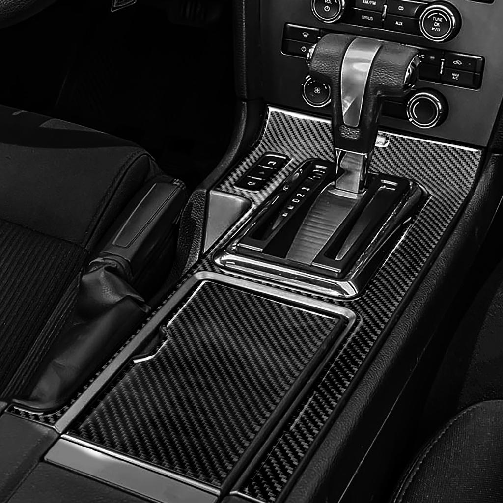 Car Center Console Gear Shift Box Panel Sticker Decal Carbon Fiber Interior Trim Cover for Ford Mustang 2009-2014 Accessories