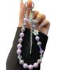 Crystal Phone Chain Cute Bunny Ears Rhinestone Tassel Hanging Chain Frosted Pearl Chain Rope Sweet Cool Phone Pendant Alloy