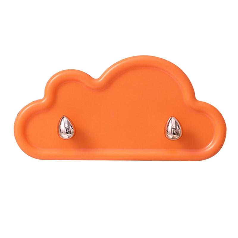 Creative Cloud Shape Double Hooks Wall Mounted Plastic Key Holder Self Adhesive Stickey Coat Towel Hanger Organizer for Bathroom