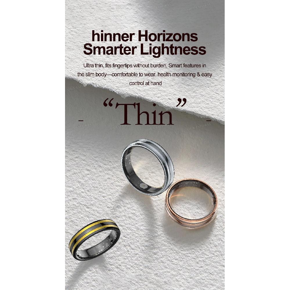 New 6.3mm Thin Smart Ring Health Monitor Smartring Outdoor Waterproof Ring Heart Rate Body Temperature Monitoring Sports rings
