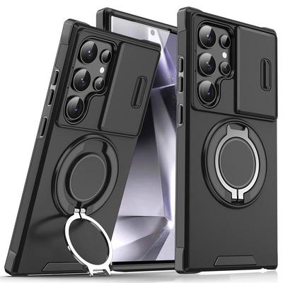 Coque Samsung S24Ultra/S25Ultra: Support de fenêtre à pousser, Anti-chute, Compatibilité avec le couvercle de protection A55/A56
