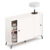 Buffet Salle a Manger, Meuble De Rangement, 2 Portes Coulissantes 87x120x40 Cm Briebe Lys Blanc 04315