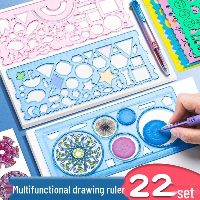 Multifunktionelles Magisches Kaleidoskop-Lineal: Vielseitiges Zeichenwerkzeug für Grundschüler