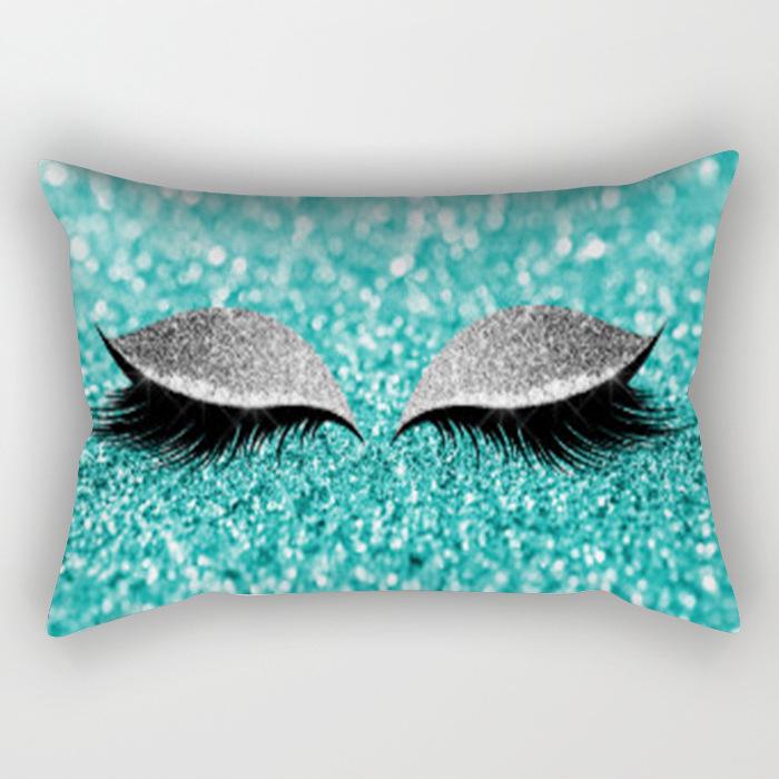 Eyelash Pillow Case European and American Fashion Sleep Waist Pillow Case Living Room Sofa Cushion Pillow Core