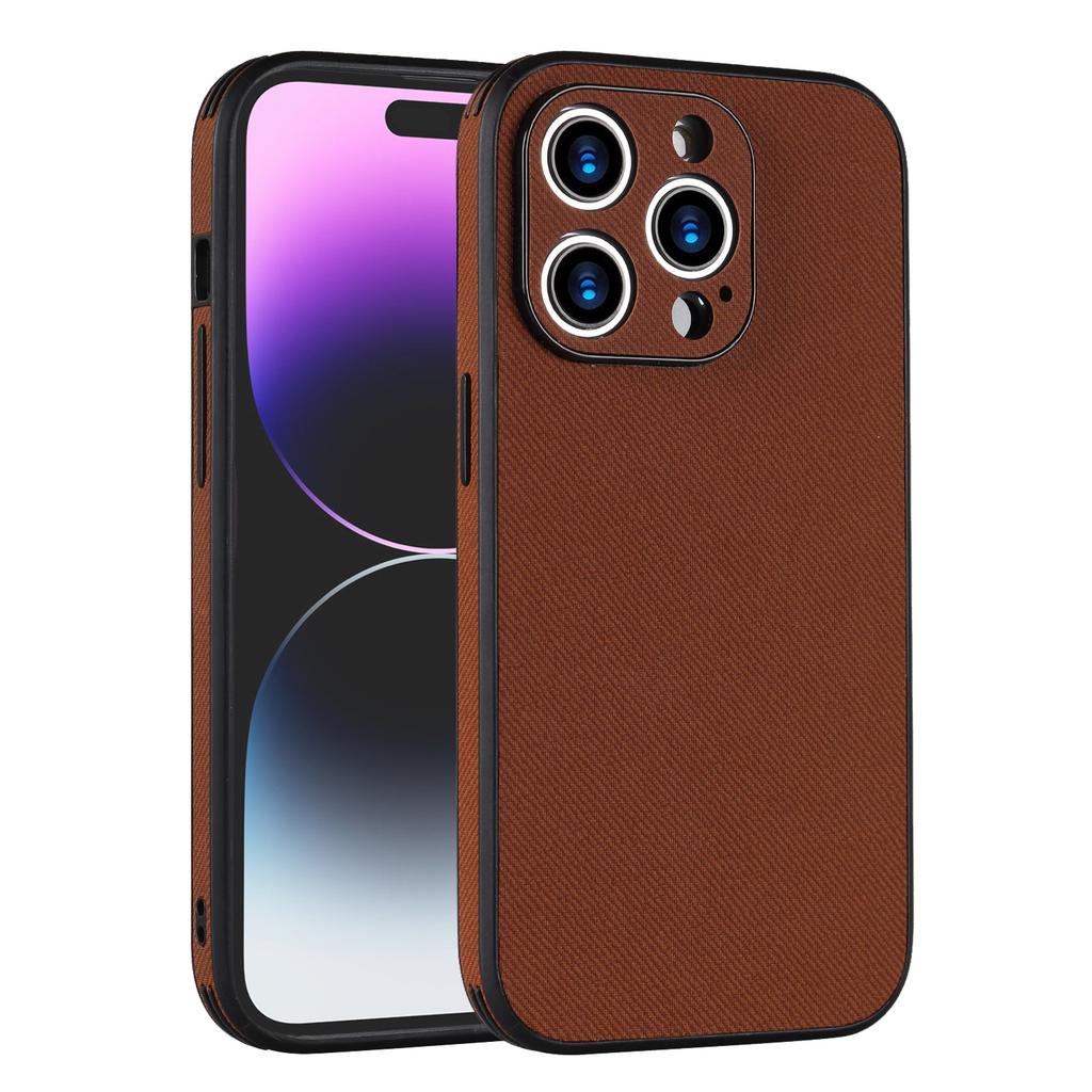 Suitable for iPhone14 mobile phone case 13Pro all-inclusive TPU cloth pattern anti-drop protective case 14plus solid color leather case