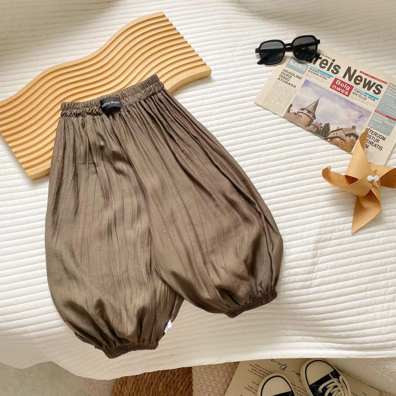 

Children s Korean Style Loose Fit Pants - Solid Color, Casual, Mosquito-Proof, Unisex Summer New Arrival. 80 cm