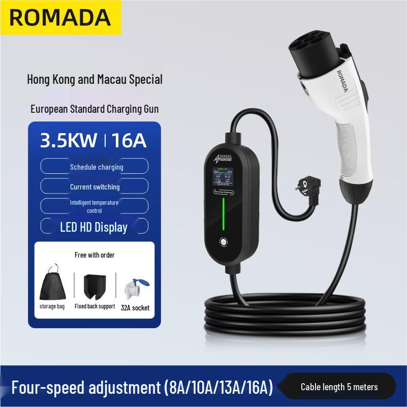 7kW Portable Type2 European Standard EV Charger for Home
