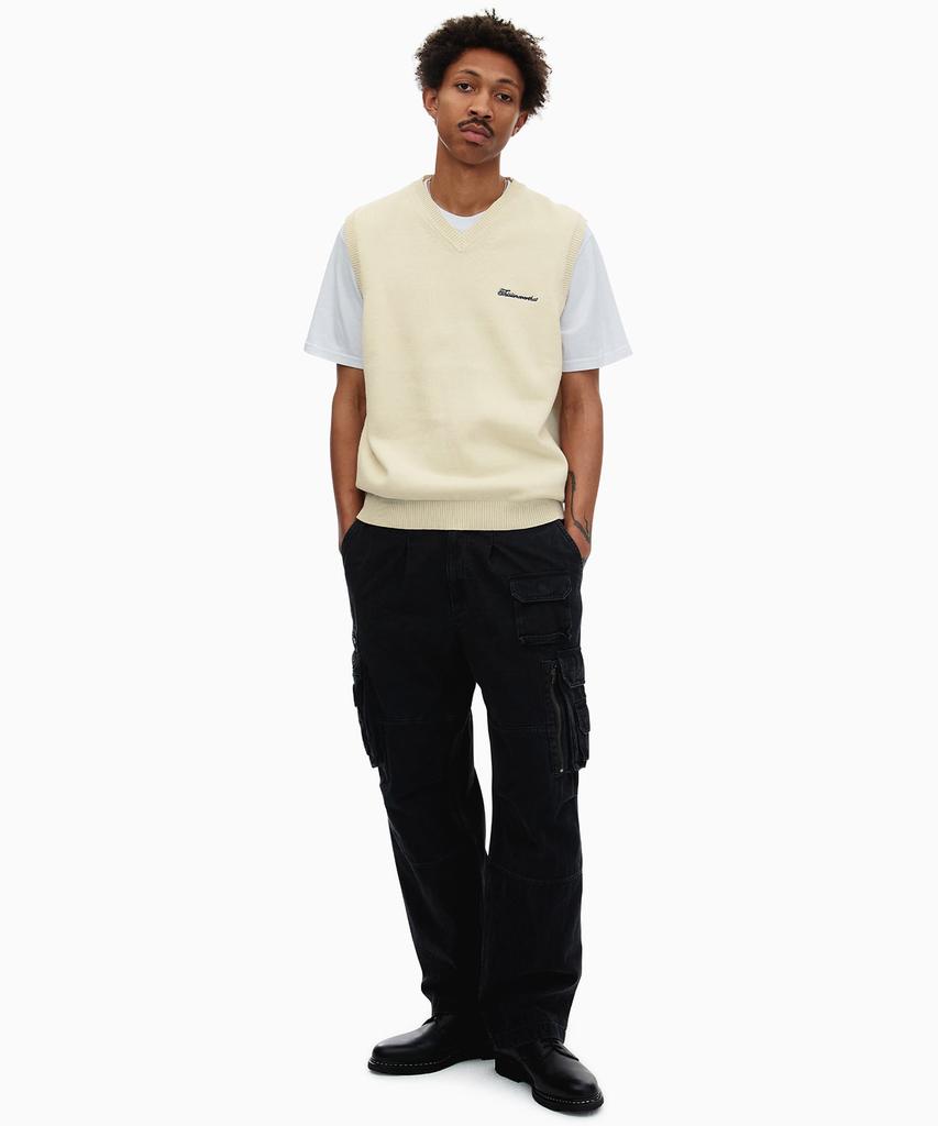 Thisisneverthat Script Logo Knit Vest Ivory