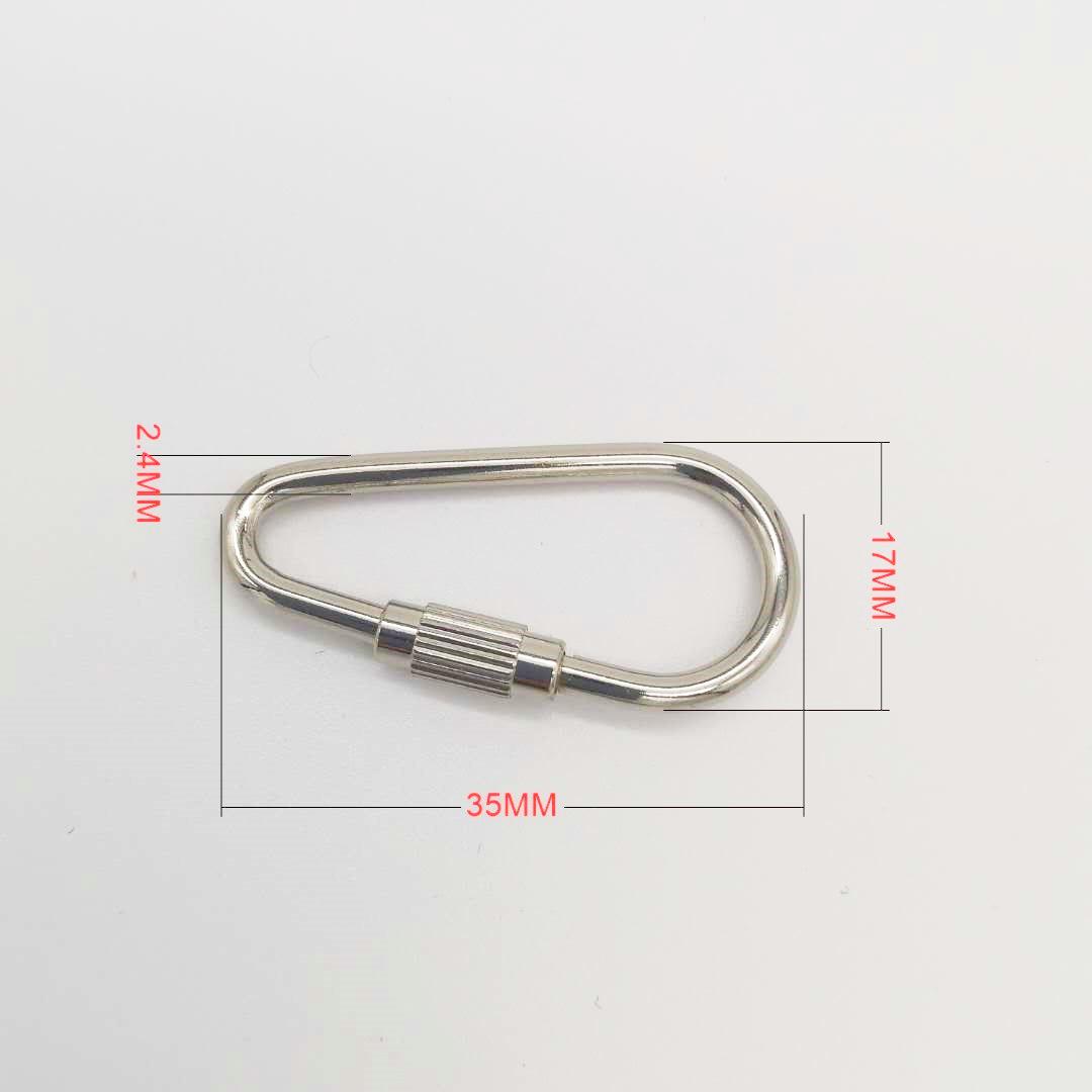 Eco-Friendly Brass Egg-Type D-Carabiner with Copper Screw Lock