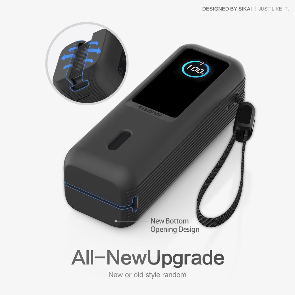 Silicone Case for Anker Zolo 25000mAh 165W Power Bank Portable Charger Protective Case Travel Carrying Case TF/SIM Storage Bag