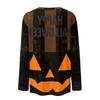Women's Long Sleeve Casual Halloween Print Pullover Sweatshirt Round Neck Comfortable Fit Seasonal Top for Autumn Winter