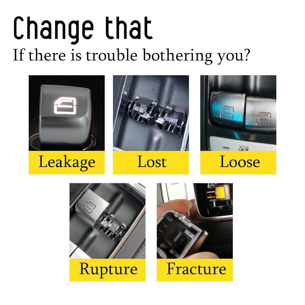 Window Control Switch Button Cover Fit for Mercedes-Benz C Class W205 C200 C300 2015-2021 GLC-Class W253 GLC250 GLC300 2016-2022 Driver Side Glass