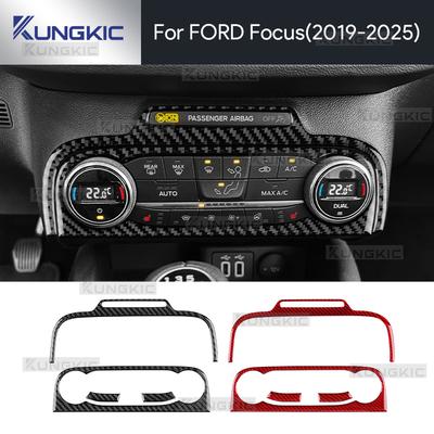 Skutečné měkké uhlíkové vlákno Pro Ford Focus MK4 ST-LINE      2024 2025 LHD Auto Centrální ovládání AC Rám Samolepka