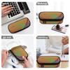 Pencil Pouch Daily Use 300D Polyester Zip Around Closure with Main Pocket Mesh Layer and Removable Pen Divider for Classroom Use