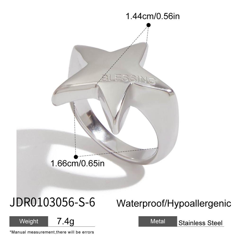 Youthway Vergoldeter Edelstahl Geometrischer Mode Ring Wasserdicht Antiallergisch Farbecht Modeschmuck Unisex