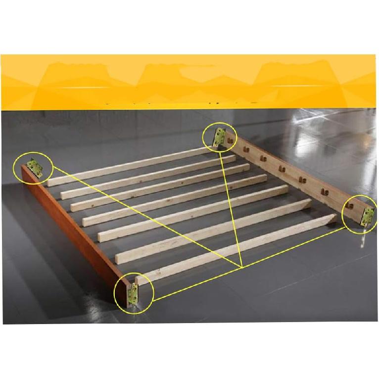 Socell 4 Sets Bed Rail Brackets Heavy Duty No-Mortise Bed Rail Fittings Wooden Bed Frame Connectors with Screws for Headboards Footboards Hold