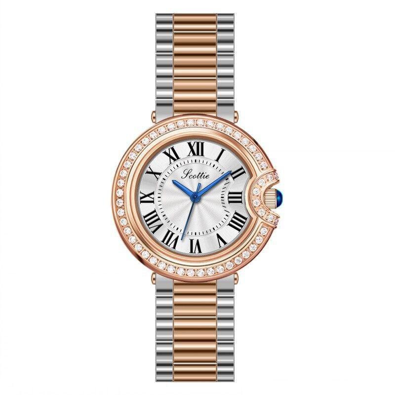 Scottie Gaudi ins wind steel belt diamond women's watch watch female Roman women's temperament watch 9556