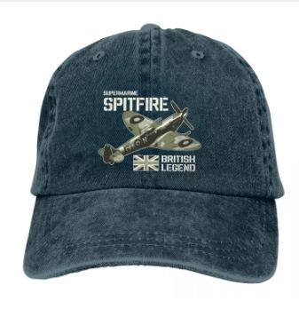 Popular washed old baseball cap World War II Spitfire fighter print sunshade cap sun cap