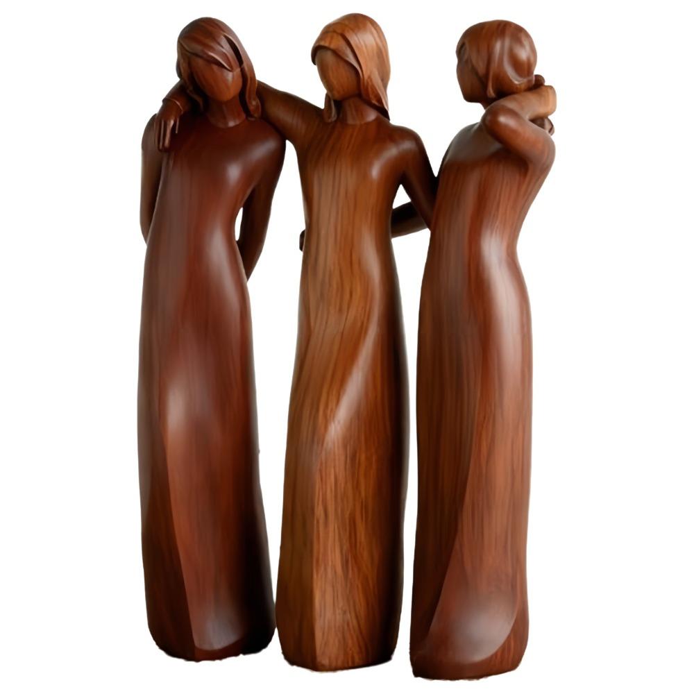 Resin Sisters Figurine Realistic Desktop Decorations Perfect Harmony Friendship Sculpture Office