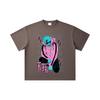 260 GSM Double Yarn 32 Count 100% Cotton Dandadan V17 Jiji White Print Unisex Heavy Cotton T Shirt
