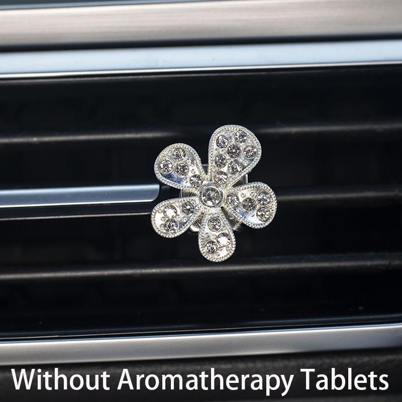 

Car Air Freshener Diffuser Charms Car Interior Decor Rhinestone Diamond Crystal Flower Car Air Outlet Perfume Clip Accessories