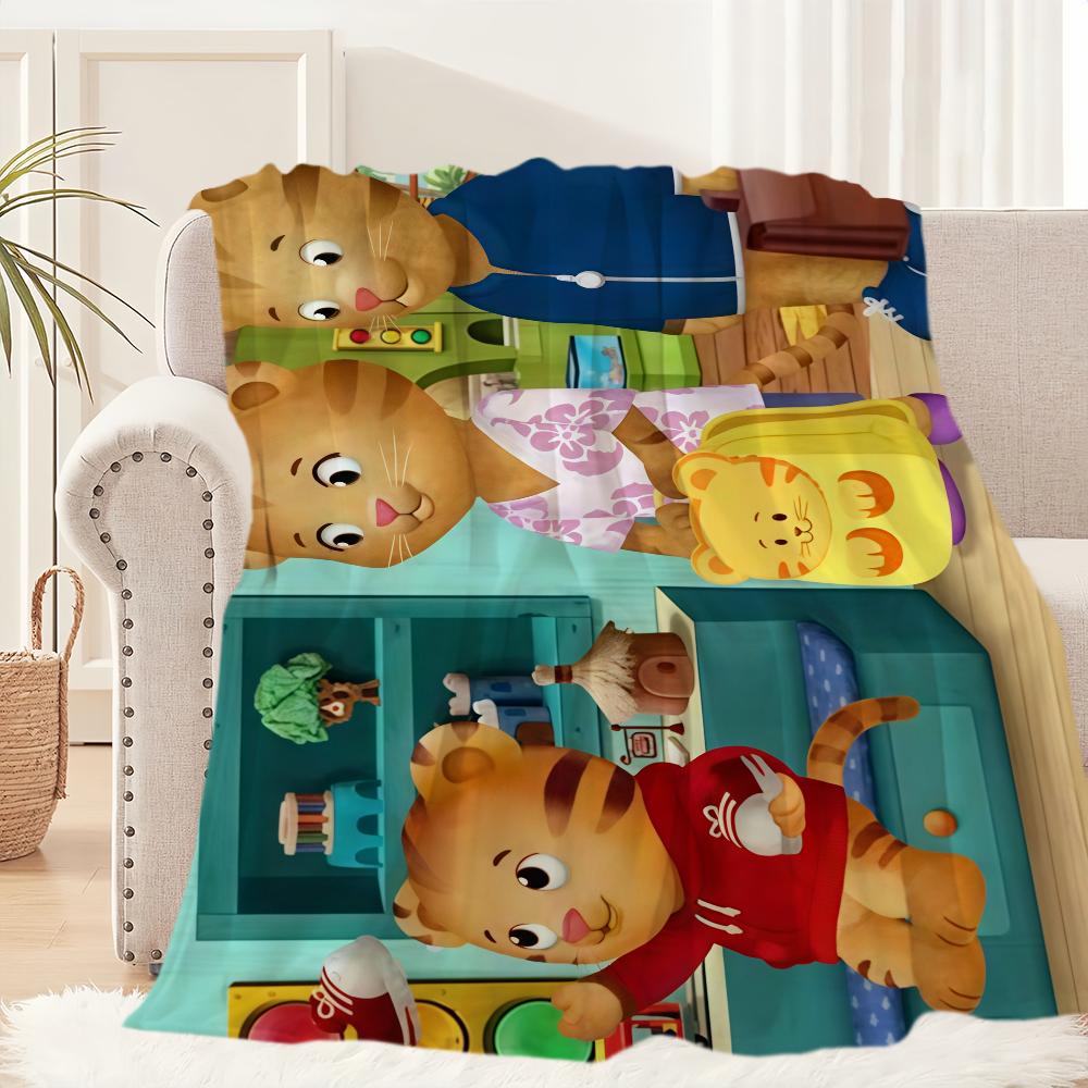 

Cartoon D-Daniel Tigers Neighborhood Blanket Blanket for Couch Sofa Travel Home Picni Flannel Blanket birthday gift Warm 30x40in