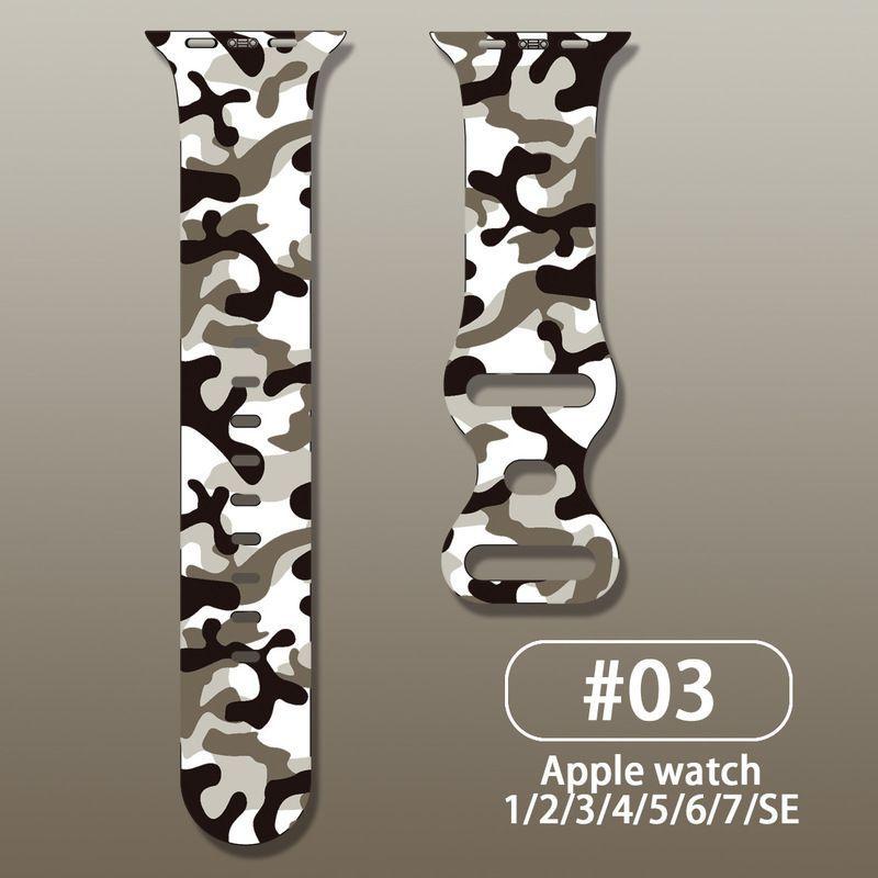 Camouflage Camo Armband für Apple Iwatch 7 6 Se 5 4 3 2 1 Band Stoßfest und Leicht