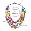 Bohemian Holiday Style Colorful Wood Necklace with European and American Ethnic Style Long Style Exaggerated Personalized Accessories for Women