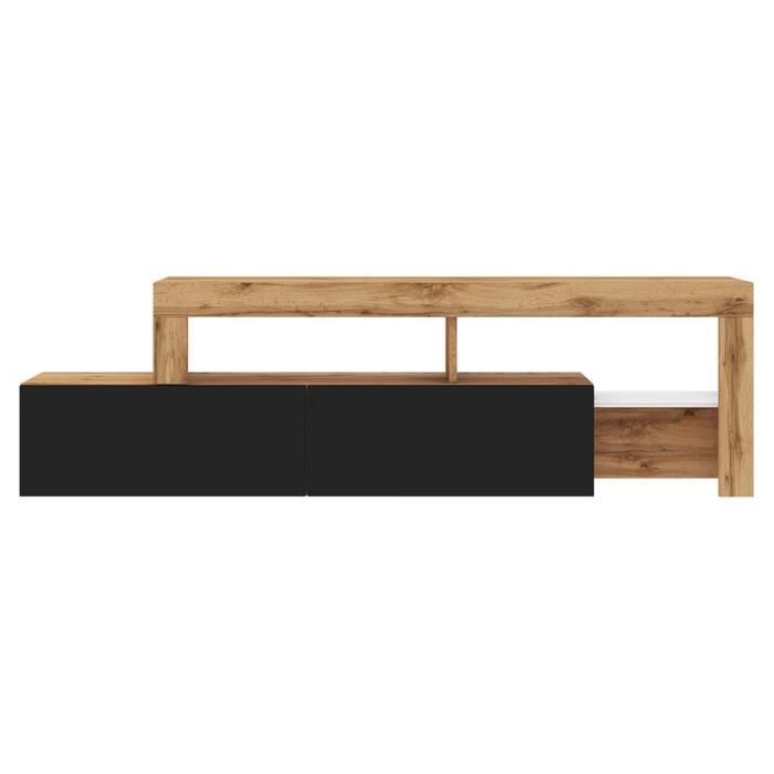 Mobile TV - SELSEY - Asten - Rovere Wotan - Nero - LED integrato
