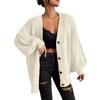 Autumn Winter Women Cardigan Sweater Coats Fashion Female Long Sleeve V-neck Loose Knitted Jackets Casual Sweater Cardigans Tops