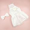 Spring and Summer Breathable Cat Clothing Dog Clothing Pet Cotton Floral Suspender Dress Comfortable Mesh Dress Formal Dress