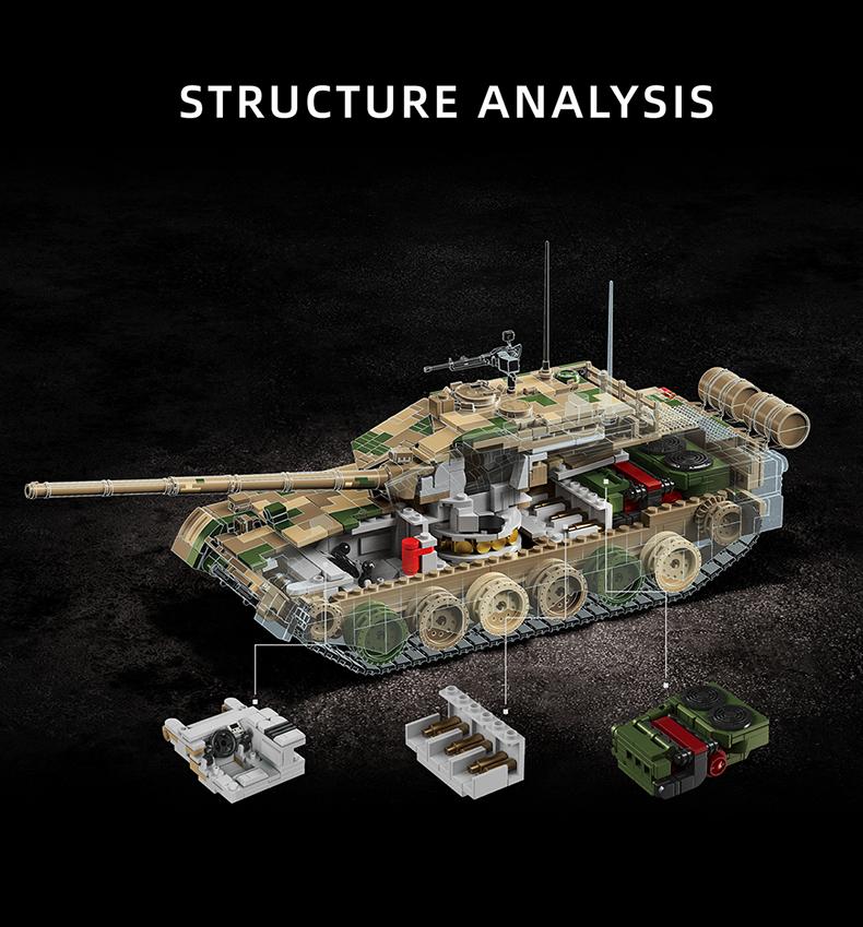 Blocks 99B Main Heavy BattleTank Model Educational DIY Bricks Building Toy for Kids Children Boys Christmas Gifts Ornaments