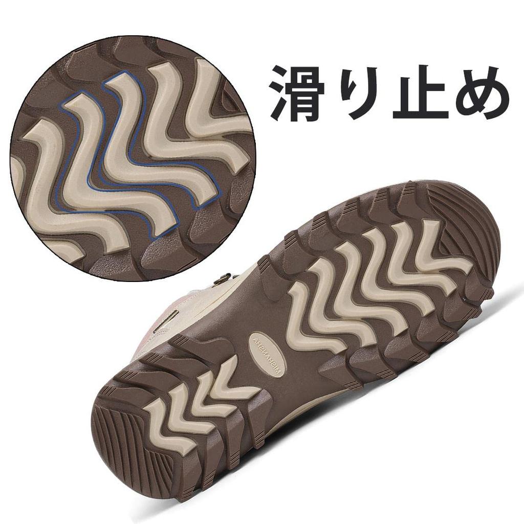 Mishansha and Winter Snow Boa Thick for and Size Beige Men's Women's Boots, Waterproof, Warm, Lining, Non-Slip, Sole, Lightweight, Hiking, Trekking,