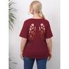 Summer Women's T-shirt Plus Size Hollow Out Casual Top Short Sleeve Casual T-shirt