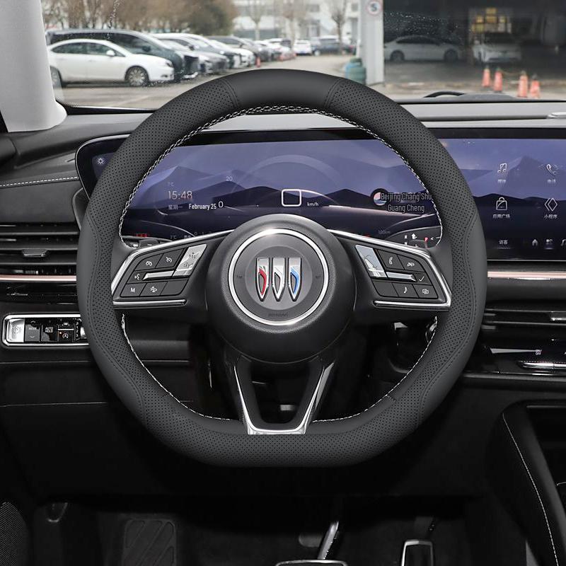 Buick Encore S Steering Wheel Cover: Anti-Slip, Odor-Free, No Sewing Required, Fits 25 Models for Interior Enhancement.
