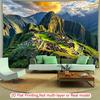 Majestic Machu Picchu Tapestry, Golden Hour Sunrise Over the Ancient Citadel and Surrounding Andean Peaks, Exotic Travel Wall Art