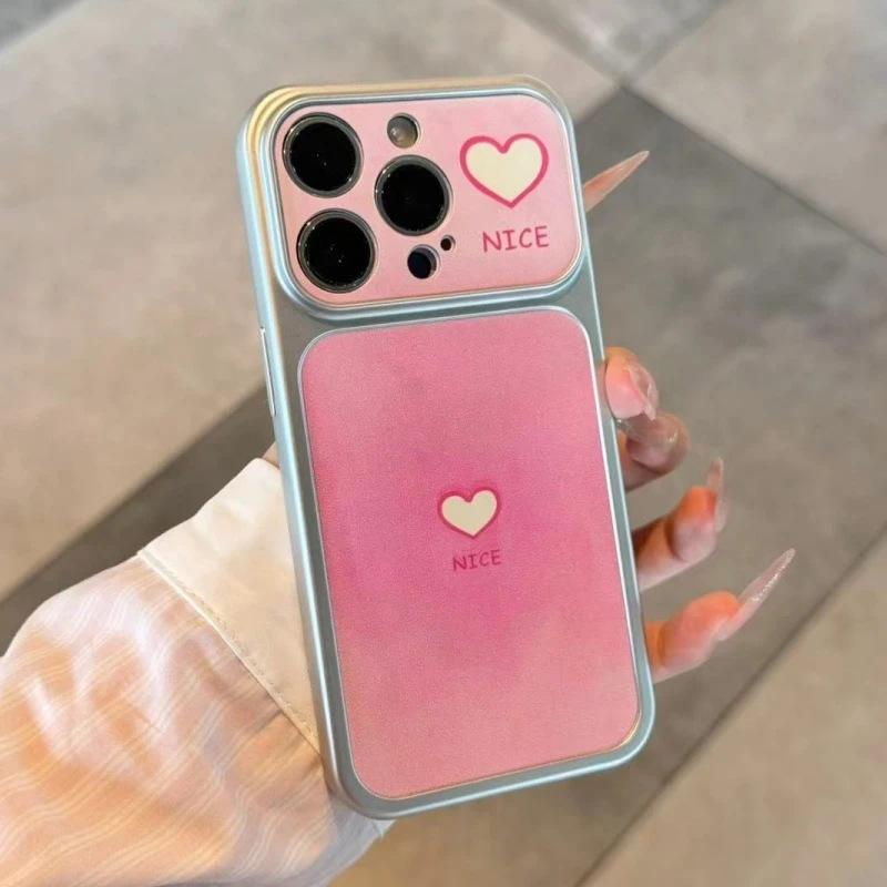 Ins Pink and Purple Smudge Love Applies To iPhone17 Electroplated Mobile Phone Case Apple 16 Large Windows 15/14 Personality 13