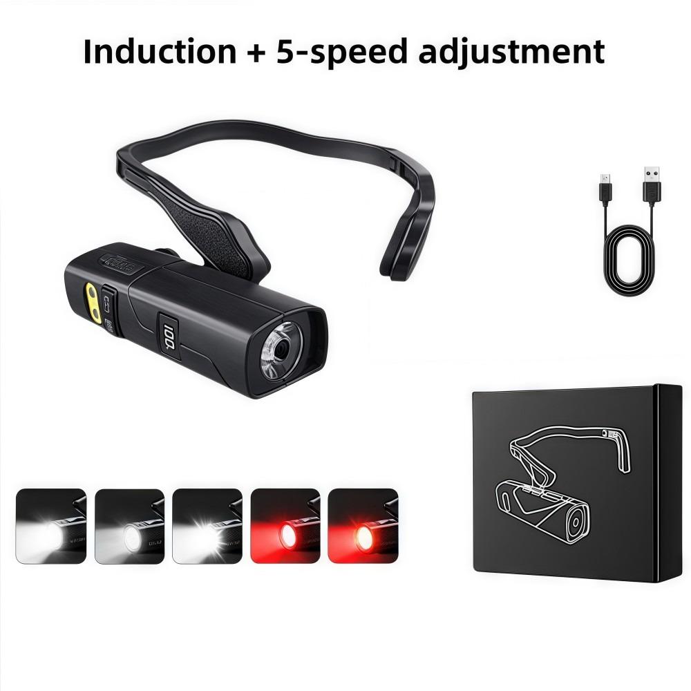 

Type-C Charging Ear-mounted Flashlight Smart Sensor Headlight Night Fishing Headlight Outdoor A