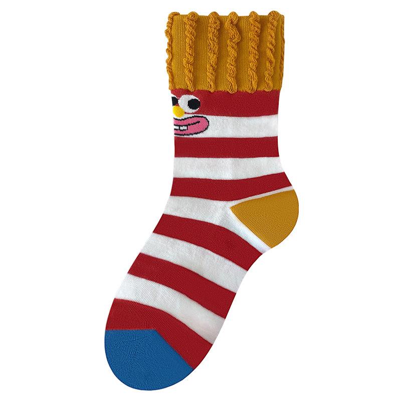 

Женские осенние носки до середины икры, Креативные носки с картофелем фри, Хлопковые носки, Удобные дышащие носки, Модные и универсальные носки 1 pair