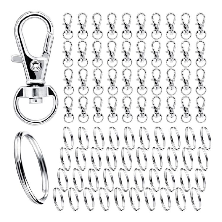 Handmade Keychain Craft Kits Iron Materials for Personalised Creations Simple Assembly Key Chain Hooks and Key Rings