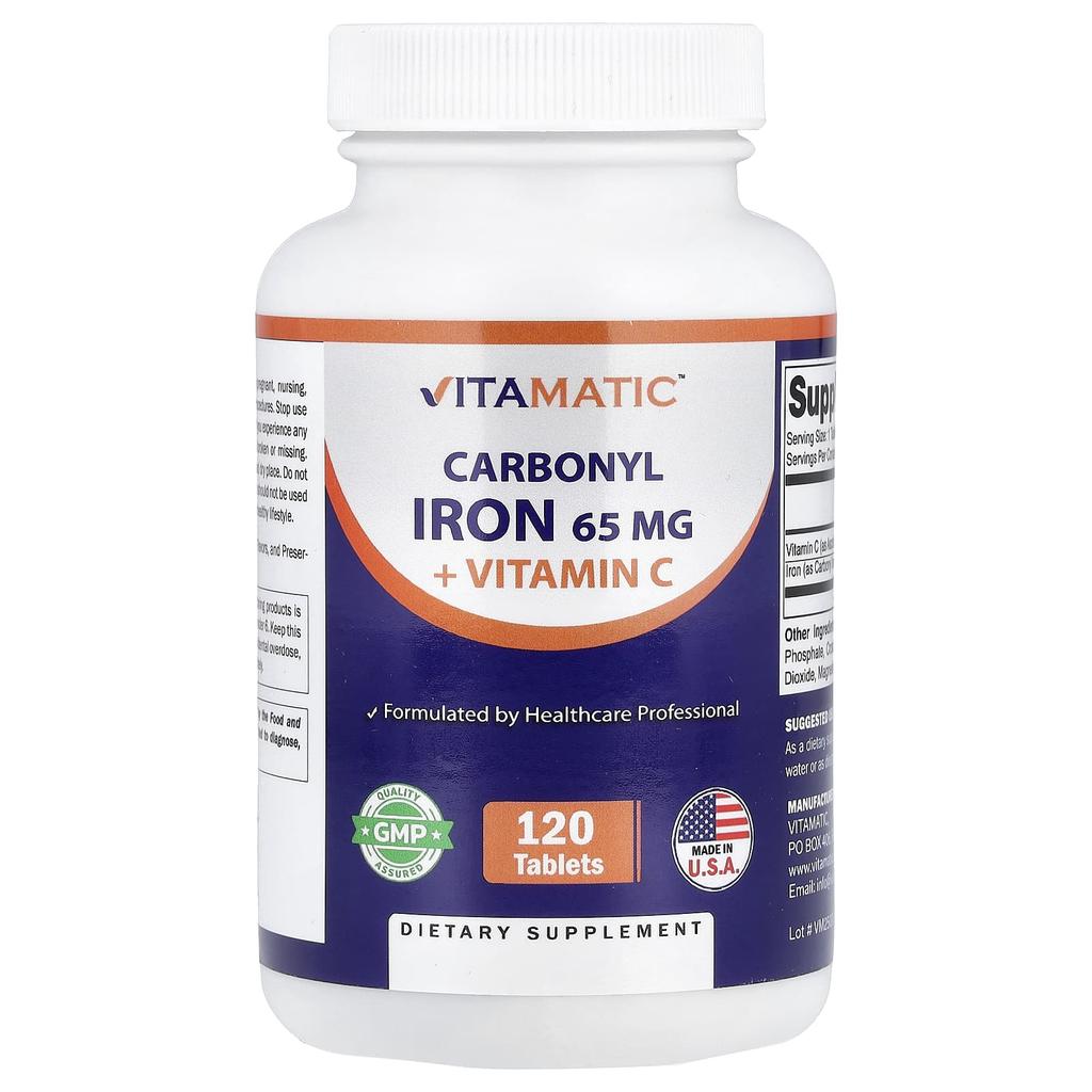 Vitamatic Carbonyl Iron + Vitamin C, 120 Tablets