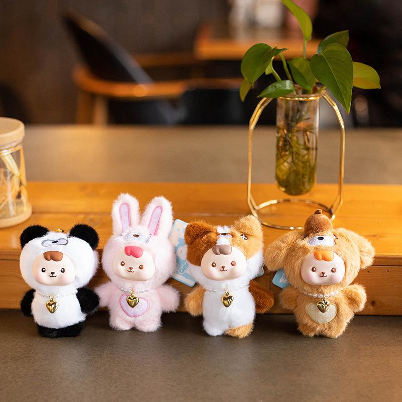 Cute Puppy Kitten Bear Rabbit Doll Pendant Plush Toy Doll Bag Keychain Decoration Gift