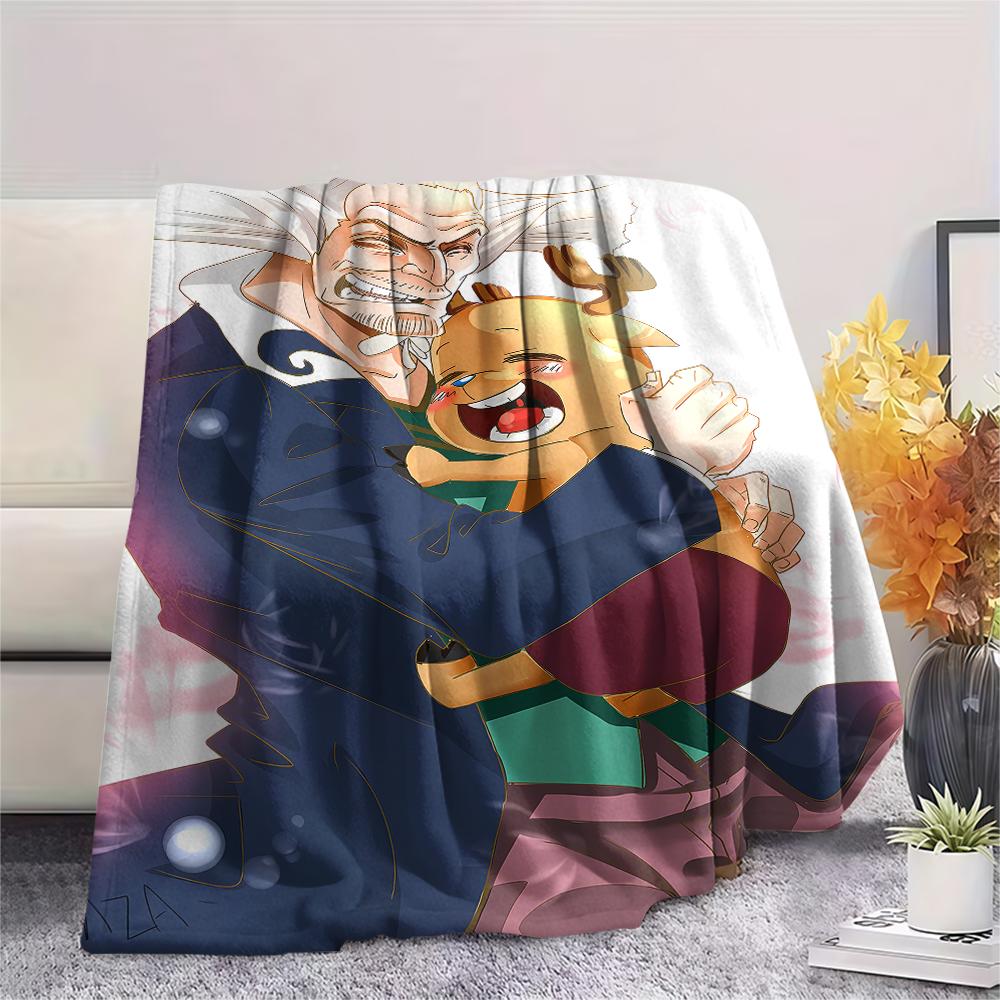 Flanelová deka s potiskem postaviček z One Piece, Vysoká kvalita, Pohodlná pro všechna roční období, Domácí dekorace, Teplo a pohodlí, Perfektní jako vánoční dárky