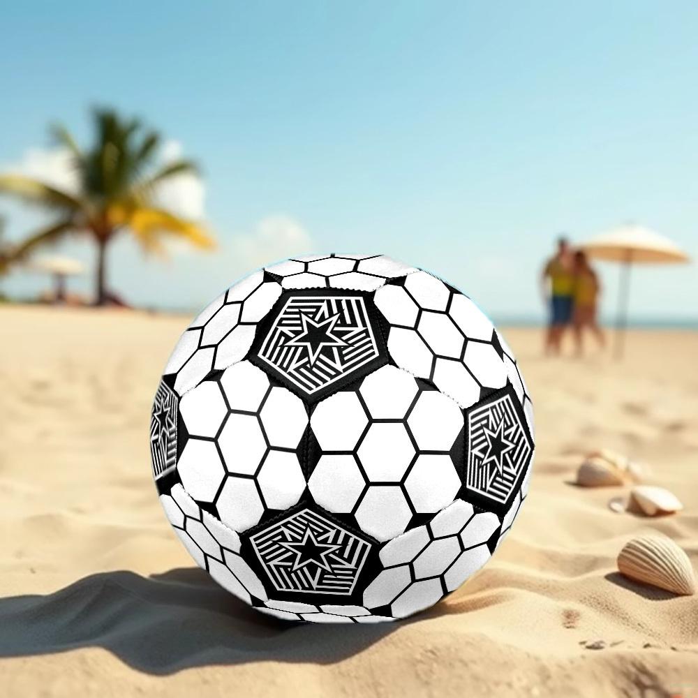 Hexagonal Star Within Pentagon Patterned Soccer Ball Suitable For Outdoor Training And Recreational Playparkbeach Football Durable A Great Gift For