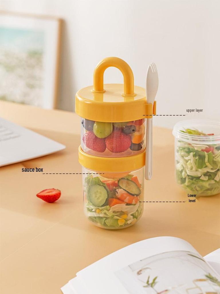 Portable Microwave-Friendly Bento Box with Cutlery for Office and Outdoor Use