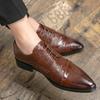 Fashion High Quality Low Heeled Lace Up Brown Chelsea Mens Boots Business Leather Men Designer 2025 Fashion Casual Pointed Cowboy Boots