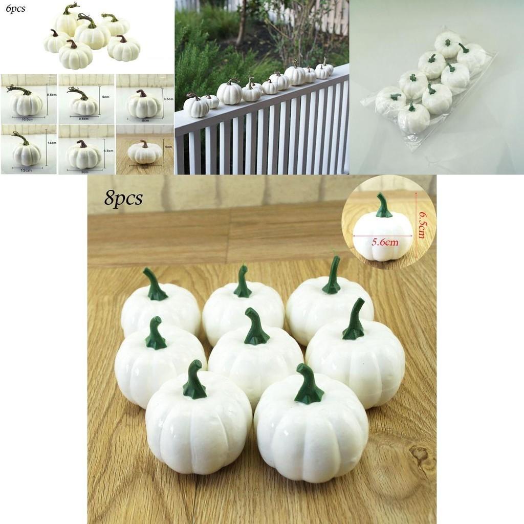 Exquisite 6pcs Artificial Foam Pumpkin Set For Elegant Halloween And Thanksgiving Decor