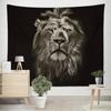 Black Creative Fierce Lion Tiger Wildlife Tapestry Polyester Wall Curtain Background Bedroom Dormitory Decoration Tapestry