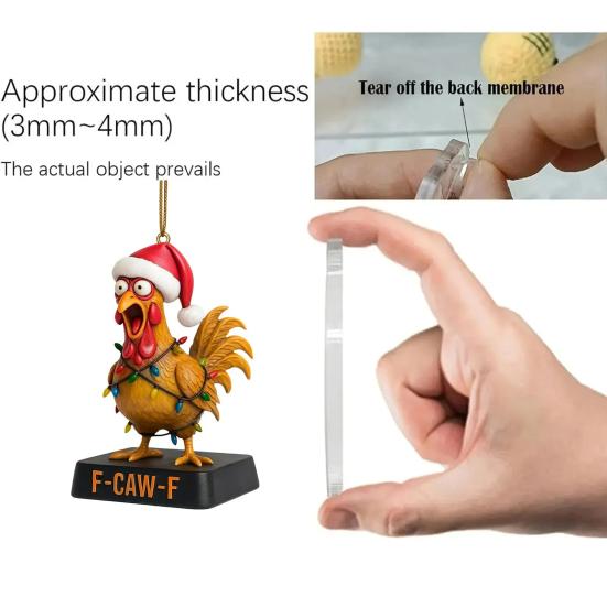 F-Caw-F Chicken Advent Calendars 2025 24 Days Chicken Ornaments Christmas Countdown Calendar Novelty Chick Animal Figures Set